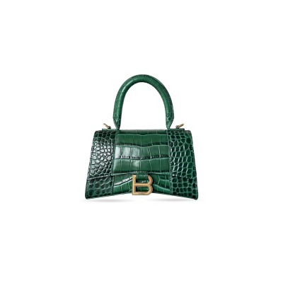 BALENCIAGA WOMEN'S HOURGLASS HANDBAG XS IN GREEN 5928331LRGM2011 (18.8*13*7.9cm)